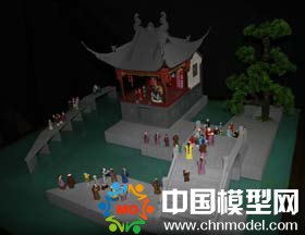 建筑模型，民國茶館